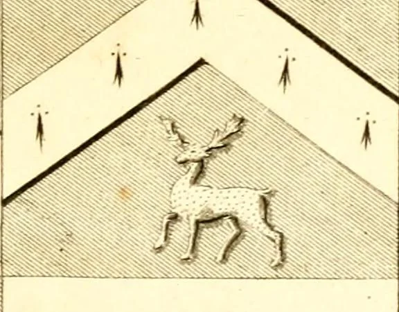 An illustration from A collection of armorial bearings, inscriptions, etc., in the Church of St. Nicholas, Newcastle on Tyne, and chapelries of Gosforth & Cramlington, Northumberland. To which is prefixed a historical account of the Church of St. Nicholas, 1820, leaf 170