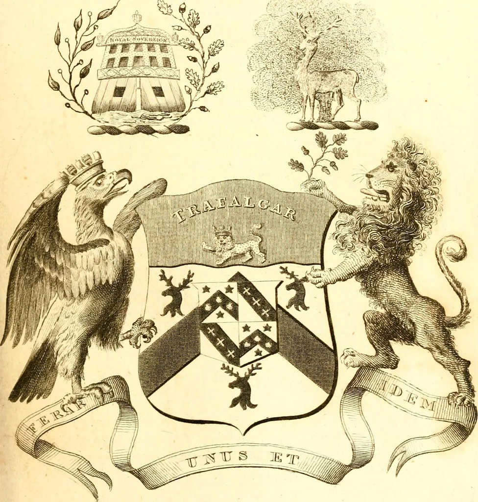 An illustration from A collection of armorial bearings, inscriptions, etc., in the Church of St. Nicholas, Newcastle on Tyne, and chapelries of Gosforth & Cramlington, Northumberland. To which is prefixed a historical account of the Church of St. Nicholas, 1820, leaf 234