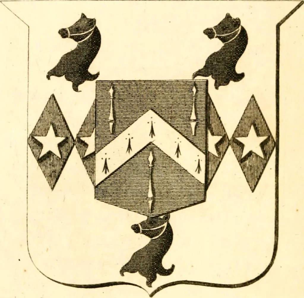An illustration from A collection of armorial bearings, inscriptions, etc., in the Church of St. Nicholas, Newcastle on Tyne, and chapelries of Gosforth & Cramlington, Northumberland. To which is prefixed a historical account of the Church of St. Nicholas, 1820, leaf 245