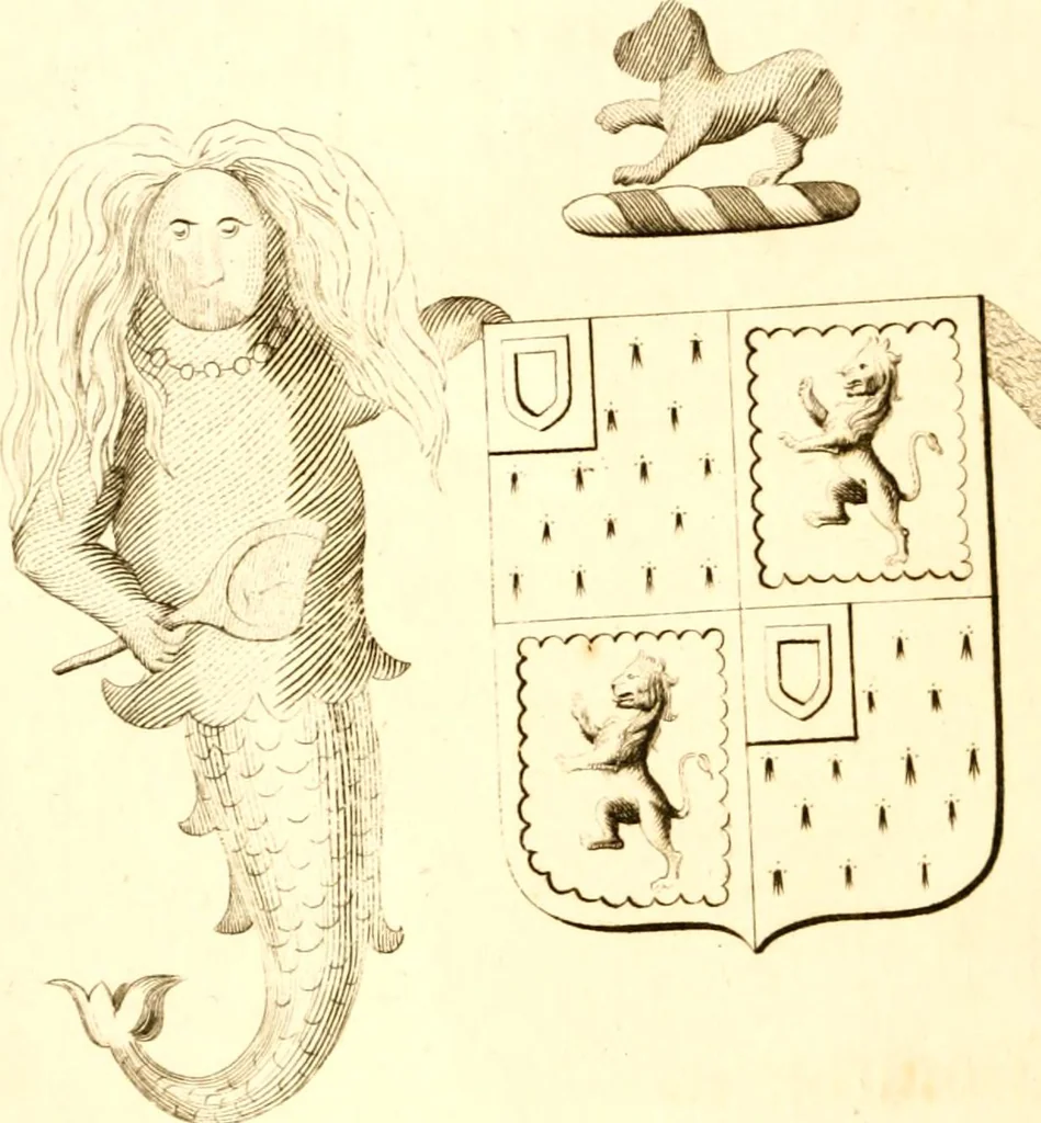 An illustration from A collection of armorial bearings, inscriptions, etc., in the Church of St. Nicholas, Newcastle on Tyne, and chapelries of Gosforth & Cramlington, Northumberland. To which is prefixed a historical account of the Church of St. Nicholas, 1820, leaf 253