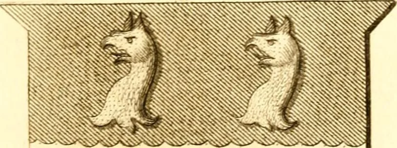 An illustration from A collection of armorial bearings, inscriptions, etc., in the Church of St. Nicholas, Newcastle on Tyne, and chapelries of Gosforth & Cramlington, Northumberland. To which is prefixed a historical account of the Church of St. Nicholas, 1820, leaf 266
