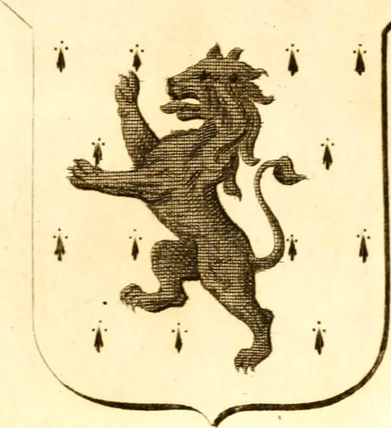 An illustration from A collection of armorial bearings, inscriptions, etc., in the Church of St. Nicholas, Newcastle on Tyne, and chapelries of Gosforth & Cramlington, Northumberland. To which is prefixed a historical account of the Church of St. Nicholas, 1820, leaf 270