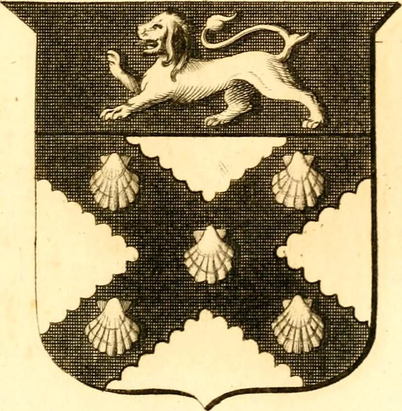An illustration from A collection of armorial bearings, inscriptions, etc., in the Church of St. Nicholas, Newcastle on Tyne, and chapelries of Gosforth & Cramlington, Northumberland. To which is prefixed a historical account of the Church of St. Nicholas, 1820, leaf 272