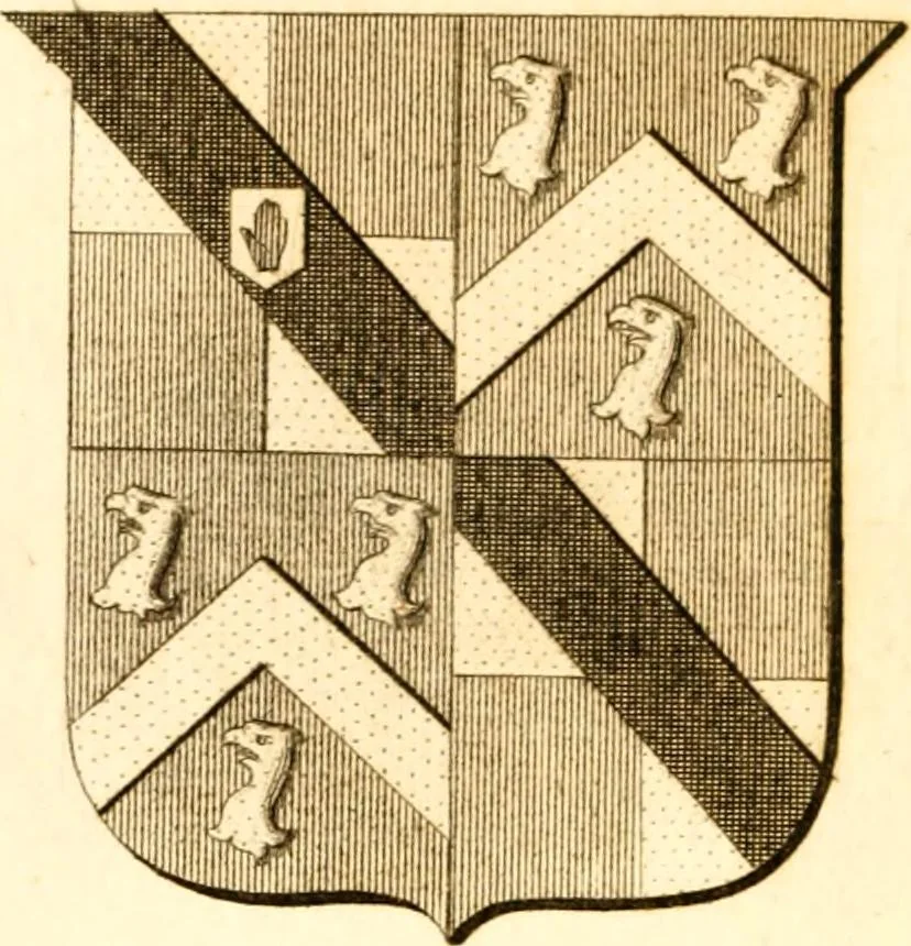 An illustration from A collection of armorial bearings, inscriptions, etc., in the Church of St. Nicholas, Newcastle on Tyne, and chapelries of Gosforth & Cramlington, Northumberland. To which is prefixed a historical account of the Church of St. Nicholas, 1820, leaf 275