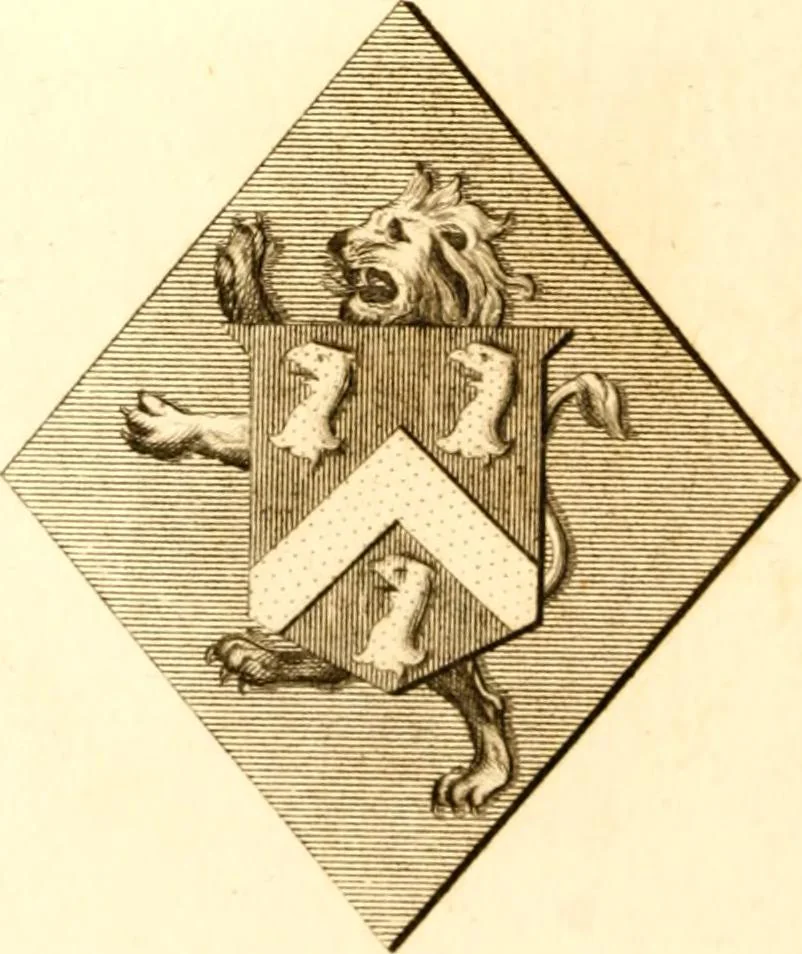 An illustration from A collection of armorial bearings, inscriptions, etc., in the Church of St. Nicholas, Newcastle on Tyne, and chapelries of Gosforth & Cramlington, Northumberland. To which is prefixed a historical account of the Church of St. Nicholas, 1820, leaf 275