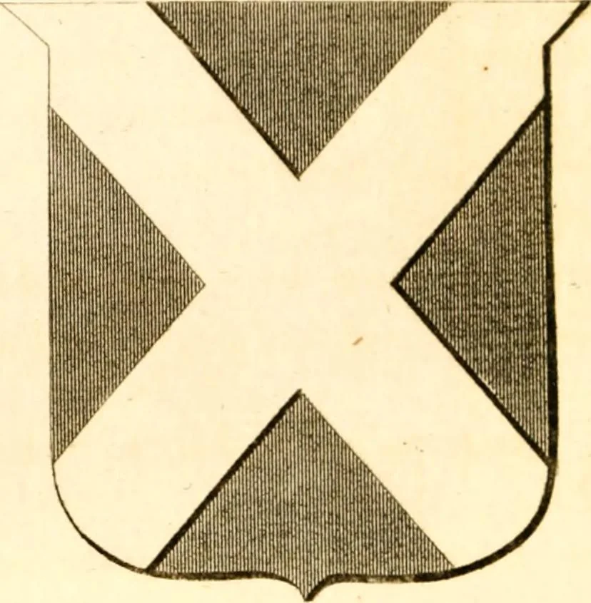 An illustration from A collection of armorial bearings, inscriptions, etc., in the Church of St. Nicholas, Newcastle on Tyne, and chapelries of Gosforth & Cramlington, Northumberland. To which is prefixed a historical account of the Church of St. Nicholas, 1820, leaf 285