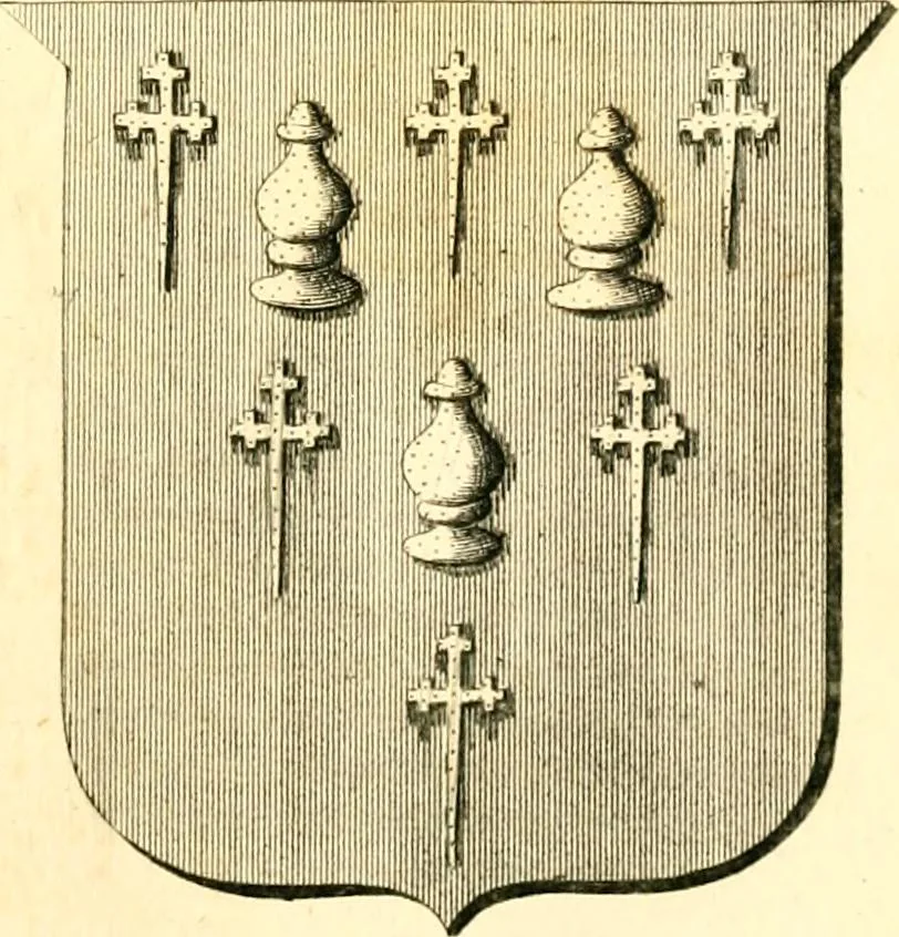 An illustration from A collection of armorial bearings, inscriptions, etc., in the Church of St. Nicholas, Newcastle on Tyne, and chapelries of Gosforth & Cramlington, Northumberland. To which is prefixed a historical account of the Church of St. Nicholas, 1820, leaf 290