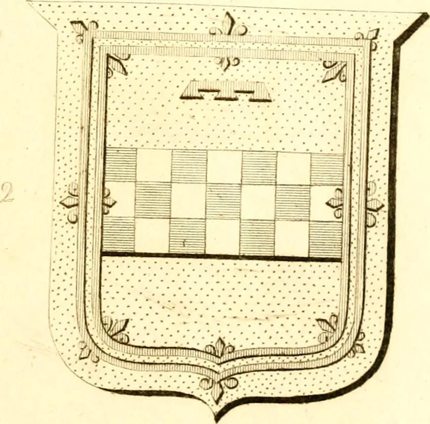 An illustration from A collection of armorial bearings, inscriptions, etc., in the Church of St. Nicholas, Newcastle on Tyne, and chapelries of Gosforth & Cramlington, Northumberland. To which is prefixed a historical account of the Church of St. Nicholas, 1820, leaf 298