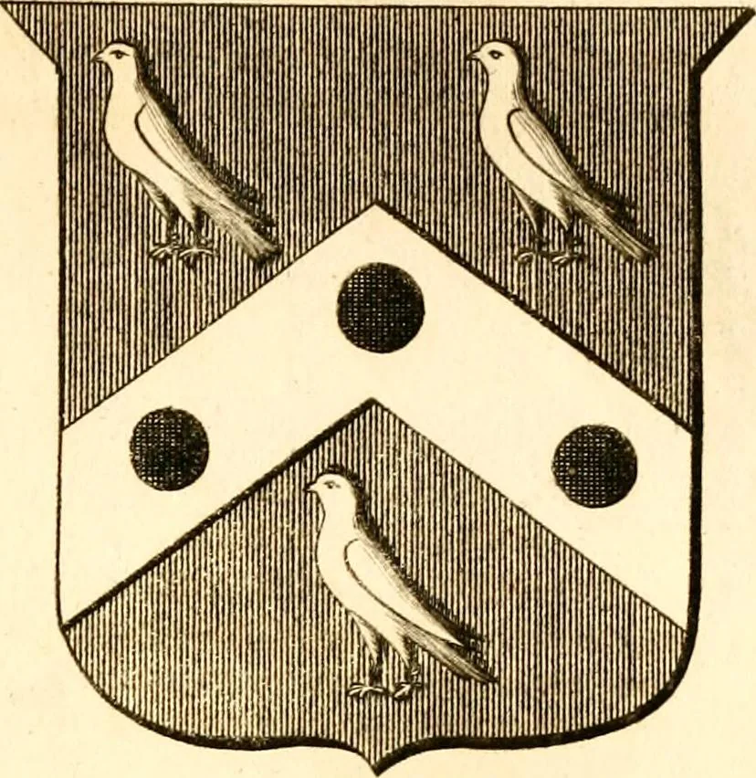 An illustration from A collection of armorial bearings, inscriptions, etc., in the Church of St. Nicholas, Newcastle on Tyne, and chapelries of Gosforth & Cramlington, Northumberland. To which is prefixed a historical account of the Church of St. Nicholas, 1820, leaf 308