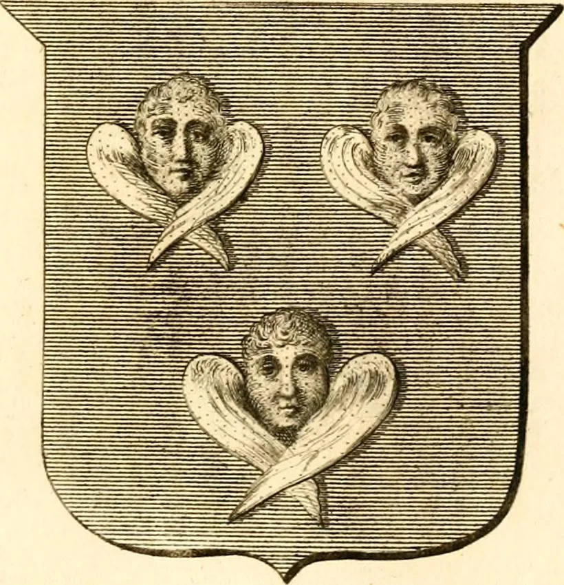 An illustration from A collection of armorial bearings, inscriptions, etc., in the Church of St. Nicholas, Newcastle on Tyne, and chapelries of Gosforth & Cramlington, Northumberland. To which is prefixed a historical account of the Church of St. Nicholas, 1820, leaf 308