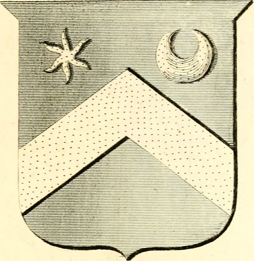 An illustration from A collection of armorial bearings, inscriptions, etc., in the Church of St. Nicholas, Newcastle on Tyne, and chapelries of Gosforth & Cramlington, Northumberland. To which is prefixed a historical account of the Church of St. Nicholas, 1820, leaf 318