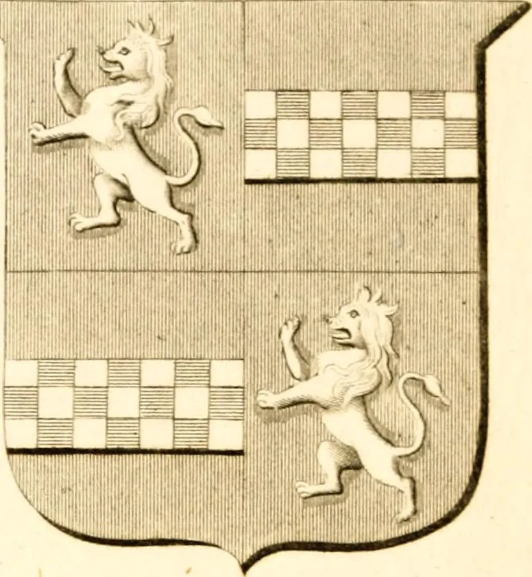 An illustration from A collection of armorial bearings, inscriptions, etc., in the Church of St. Nicholas, Newcastle on Tyne, and chapelries of Gosforth & Cramlington, Northumberland. To which is prefixed a historical account of the Church of St. Nicholas, 1820, leaf 333