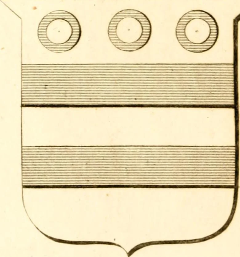 An illustration from A collection of armorial bearings, inscriptions, etc., in the Church of St. Nicholas, Newcastle on Tyne, and chapelries of Gosforth & Cramlington, Northumberland. To which is prefixed a historical account of the Church of St. Nicholas, 1820, leaf 333