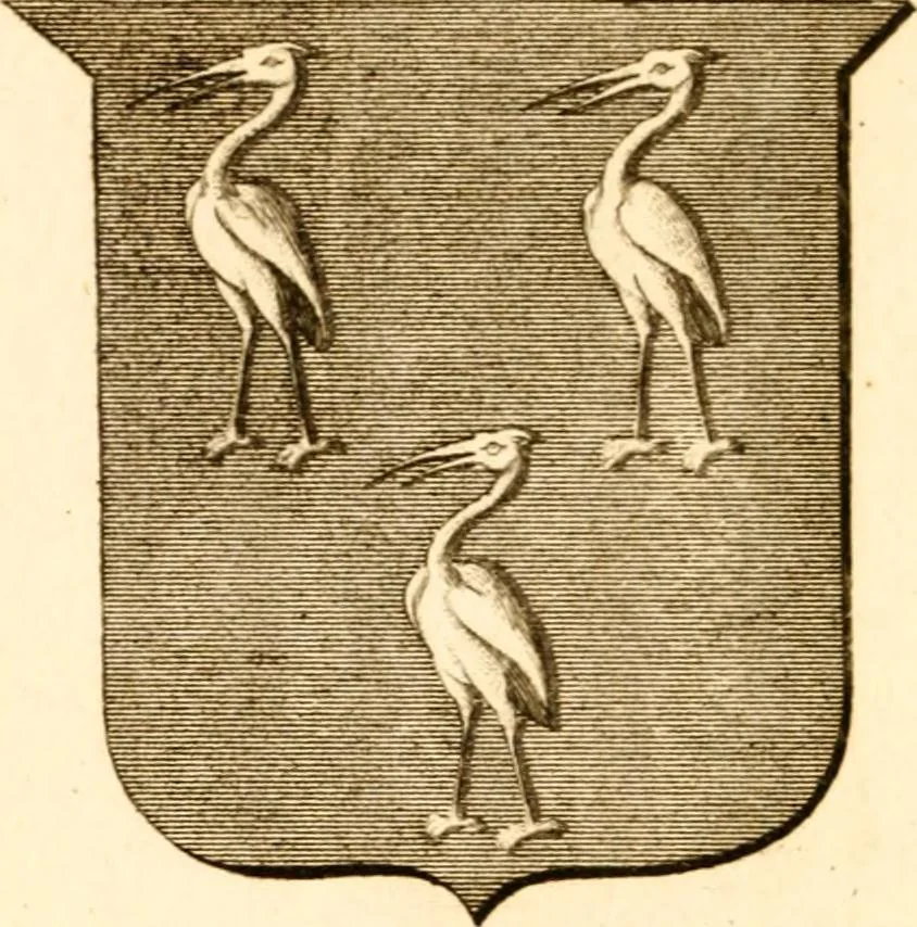An illustration from A collection of armorial bearings, inscriptions, etc., in the Church of St. Nicholas, Newcastle on Tyne, and chapelries of Gosforth & Cramlington, Northumberland. To which is prefixed a historical account of the Church of St. Nicholas, 1820, leaf 335