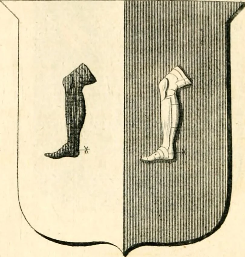 An illustration from A collection of armorial bearings, inscriptions, etc., in the Church of St. Nicholas, Newcastle on Tyne, and chapelries of Gosforth & Cramlington, Northumberland. To which is prefixed a historical account of the Church of St. Nicholas, 1820, leaf 337