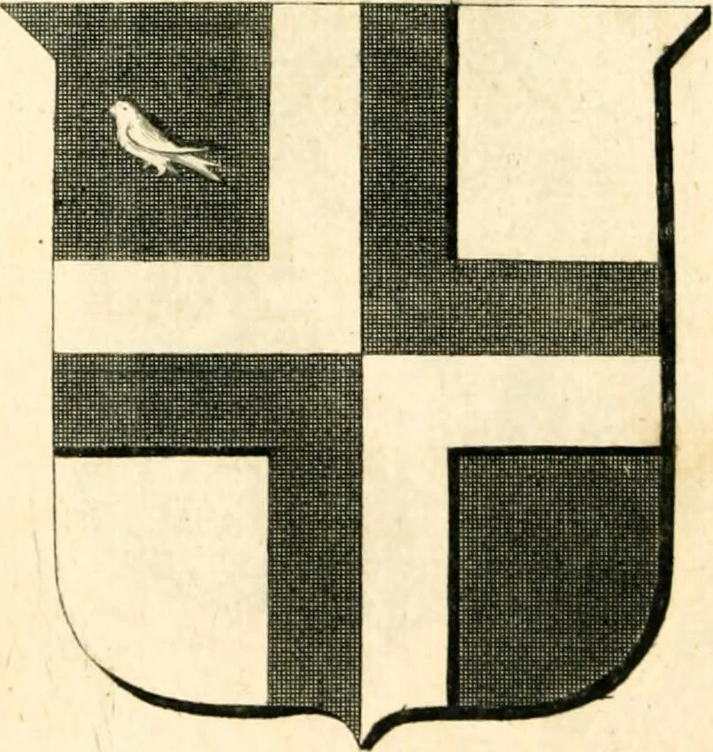 An illustration from A collection of armorial bearings, inscriptions, etc., in the Church of St. Nicholas, Newcastle on Tyne, and chapelries of Gosforth & Cramlington, Northumberland. To which is prefixed a historical account of the Church of St. Nicholas, 1820, leaf 337