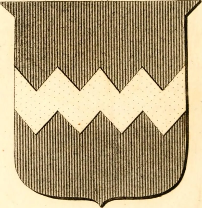 An illustration from A collection of armorial bearings, inscriptions, etc., in the Church of St. Nicholas, Newcastle on Tyne, and chapelries of Gosforth & Cramlington, Northumberland. To which is prefixed a historical account of the Church of St. Nicholas, 1820, leaf 341
