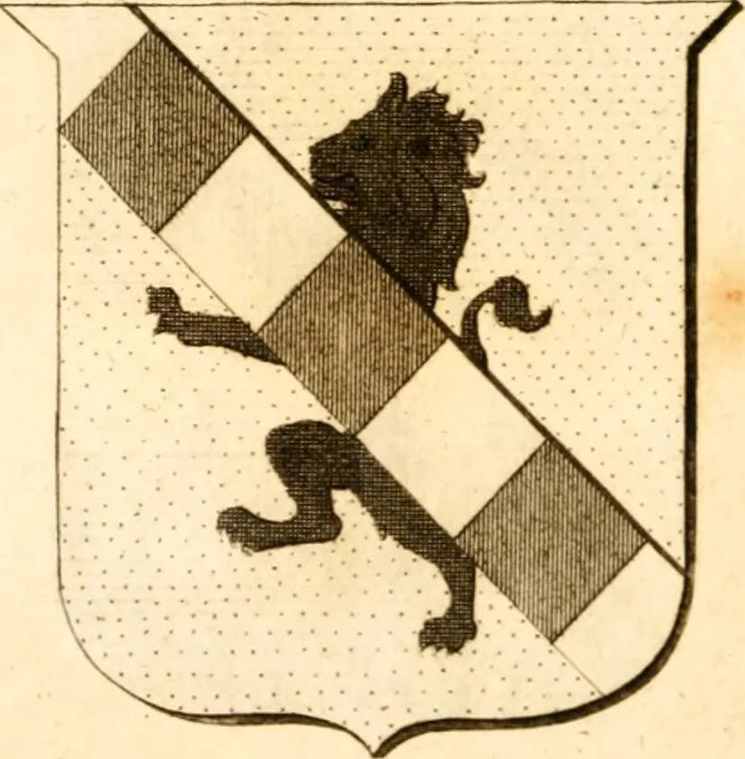 An illustration from A collection of armorial bearings, inscriptions, etc., in the Church of St. Nicholas, Newcastle on Tyne, and chapelries of Gosforth & Cramlington, Northumberland. To which is prefixed a historical account of the Church of St. Nicholas, 1820, leaf 343