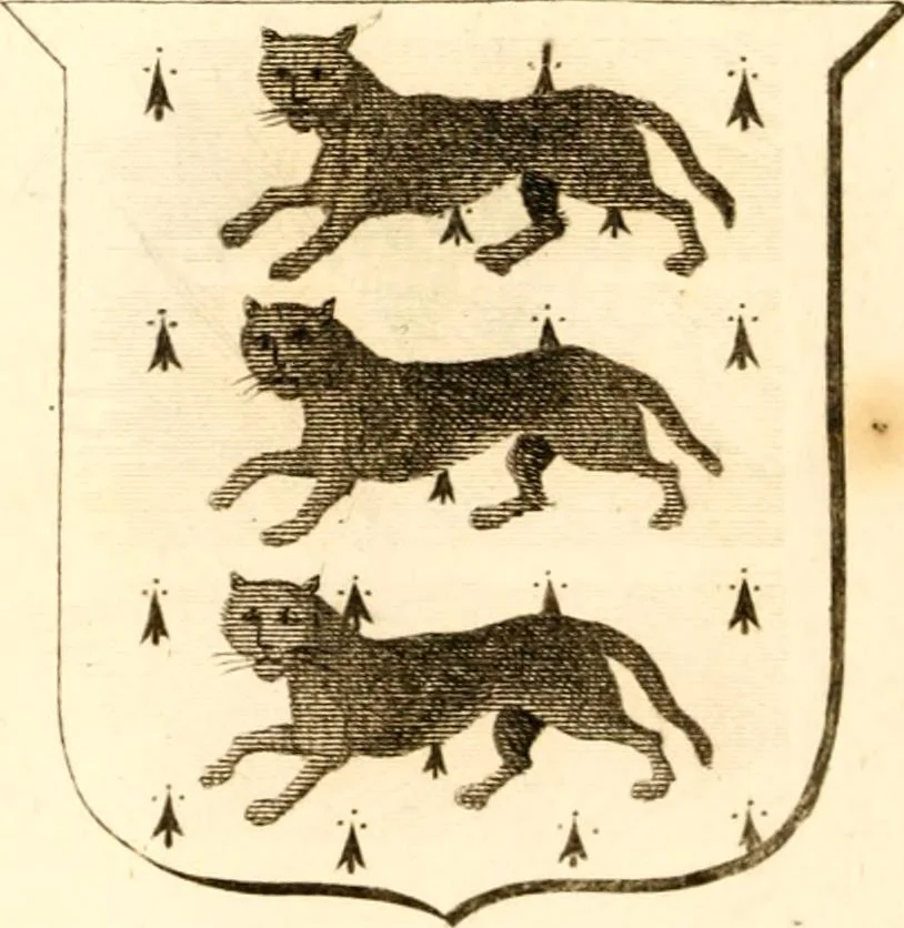 An illustration from A collection of armorial bearings, inscriptions, etc., in the Church of St. Nicholas, Newcastle on Tyne, and chapelries of Gosforth & Cramlington, Northumberland. To which is prefixed a historical account of the Church of St. Nicholas, 1820, leaf 345
