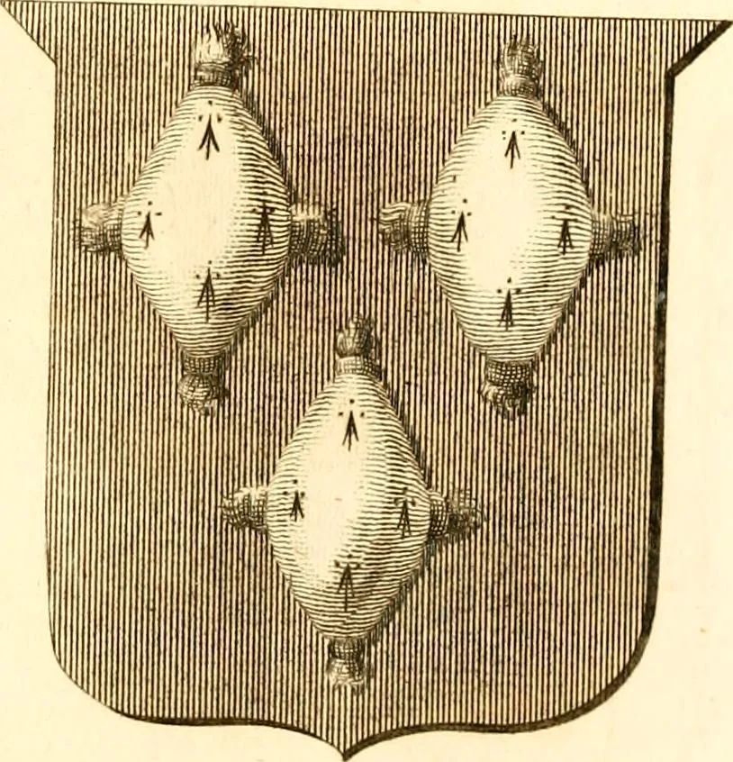 An illustration from A collection of armorial bearings, inscriptions, etc., in the Church of St. Nicholas, Newcastle on Tyne, and chapelries of Gosforth & Cramlington, Northumberland. To which is prefixed a historical account of the Church of St. Nicholas, 1820, leaf 350