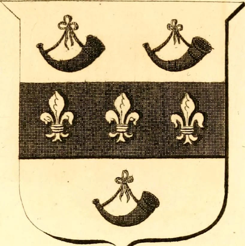 An illustration from A collection of armorial bearings, inscriptions, etc., in the Church of St. Nicholas, Newcastle on Tyne, and chapelries of Gosforth & Cramlington, Northumberland. To which is prefixed a historical account of the Church of St. Nicholas, 1820, leaf 352