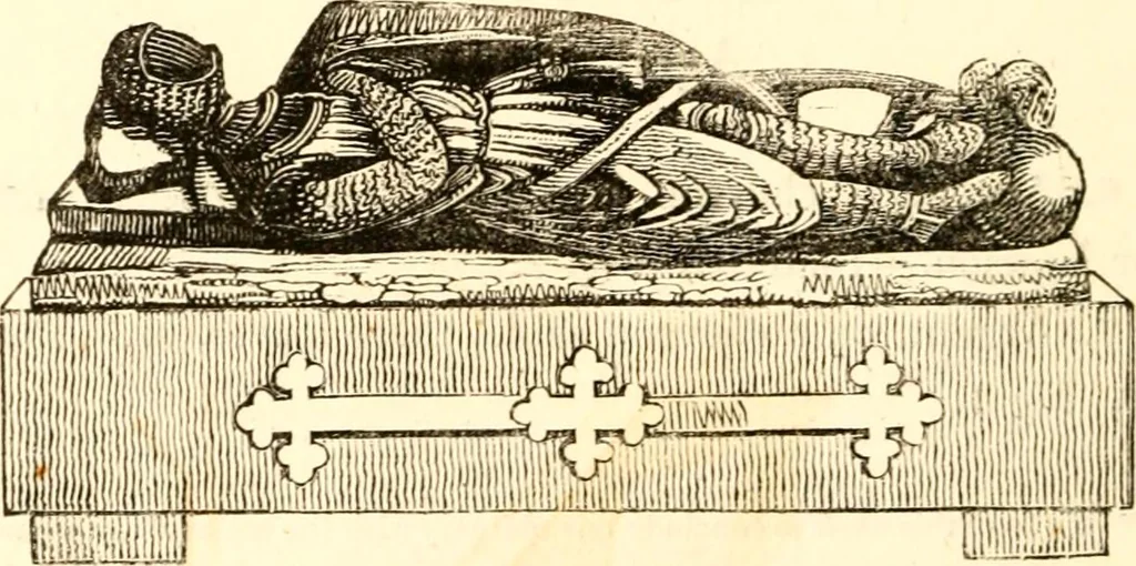 An illustration from A collection of armorial bearings, inscriptions, etc., in the Church of St. Nicholas, Newcastle on Tyne, and chapelries of Gosforth & Cramlington, Northumberland. To which is prefixed a historical account of the Church of St. Nicholas, 1820, leaf 359