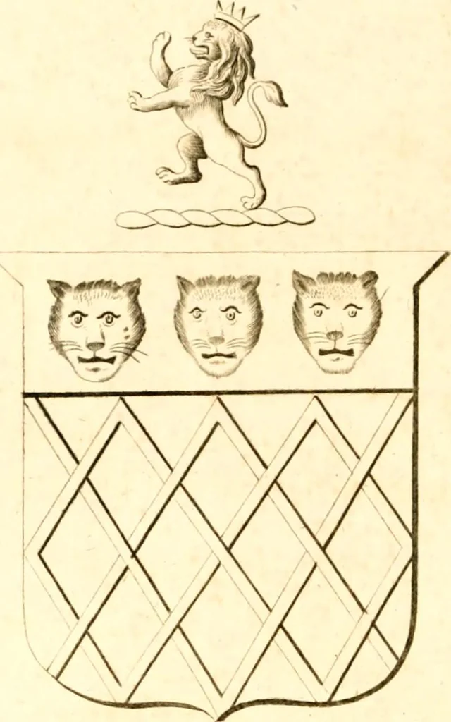 An illustration from A collection of armorial bearings, inscriptions, etc., in the Church of St. Nicholas, Newcastle on Tyne, and chapelries of Gosforth & Cramlington, Northumberland. To which is prefixed a historical account of the Church of St. Nicholas, 1820, leaf 49