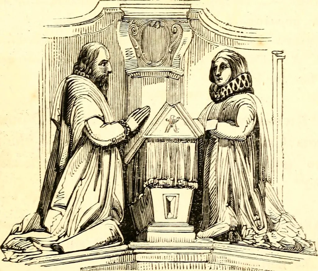 An illustration from A collection of armorial bearings, inscriptions, etc., in the Church of St. Nicholas, Newcastle on Tyne, and chapelries of Gosforth & Cramlington, Northumberland. To which is prefixed a historical account of the Church of St. Nicholas, 1820, leaf 70