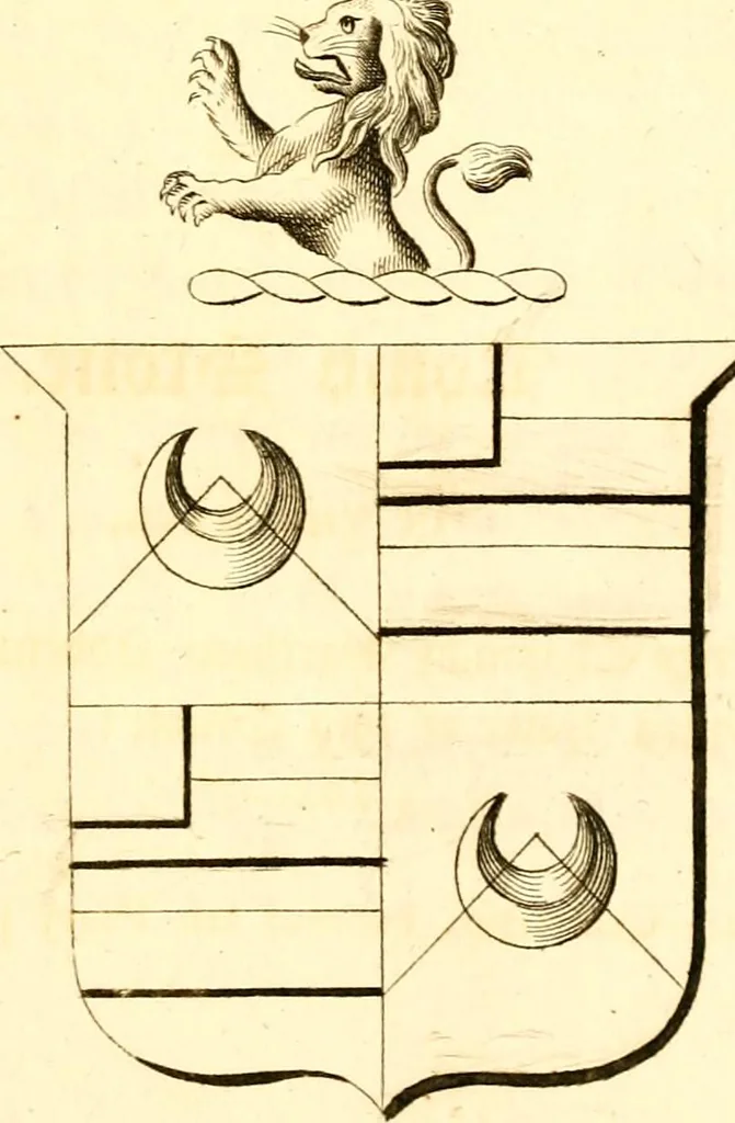 An illustration from A collection of armorial bearings, inscriptions, etc., in the Church of St. Nicholas, Newcastle on Tyne, and chapelries of Gosforth & Cramlington, Northumberland. To which is prefixed a historical account of the Church of St. Nicholas, 1820, leaf 78