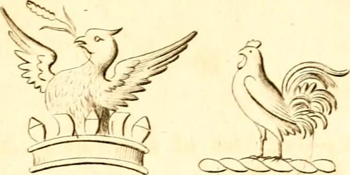 An illustration from A collection of armorial bearings, inscriptions, etc., in the Church of St. Nicholas, Newcastle on Tyne, and chapelries of Gosforth & Cramlington, Northumberland. To which is prefixed a historical account of the Church of St. Nicholas, 1820, leaf 82