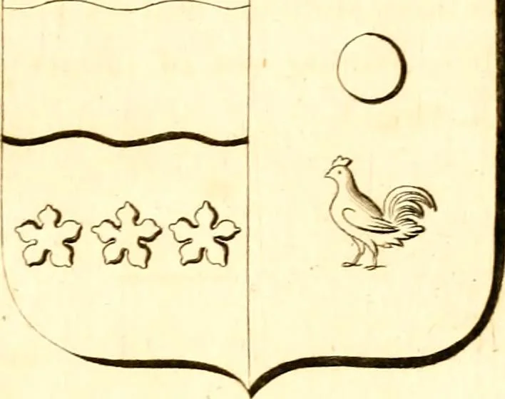 An illustration from A collection of armorial bearings, inscriptions, etc., in the Church of St. Nicholas, Newcastle on Tyne, and chapelries of Gosforth & Cramlington, Northumberland. To which is prefixed a historical account of the Church of St. Nicholas, 1820, leaf 82