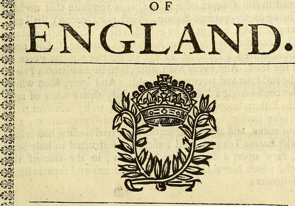 An illustration from A collection of articles, injunctions, canons, orders, ordinances, and constitutions ecclesiastical; with other publick records of the Church of England, chiefly in the times of K. Edward VI., Q. Elizabeth, K. James, & K. Charles I, 1684, leaf 156