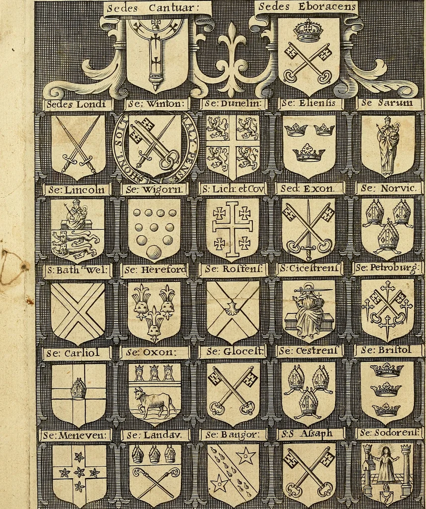 An illustration from A collection of articles, injunctions, canons, orders, ordinances, and constitutions ecclesiastical; with other publick records of the Church of England, chiefly in the times of K. Edward VI., Q. Elizabeth, K. James, & K. Charles I, 1684, leaf 7