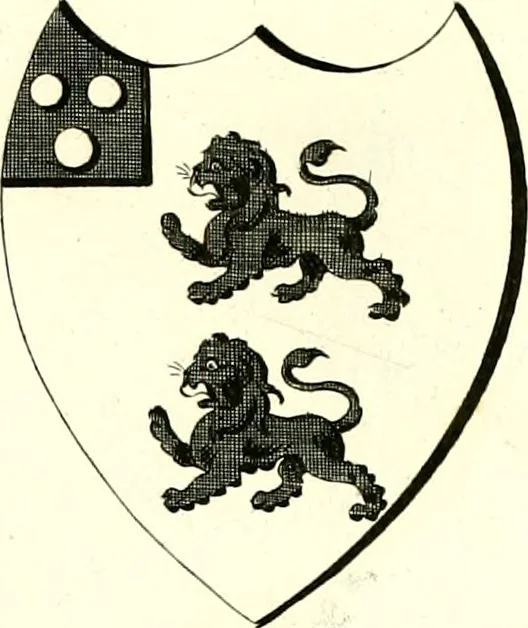 An illustration from A Collection of coats of arms borne by the nobility and gentry of the county of Glocester, 1792, leaf 102