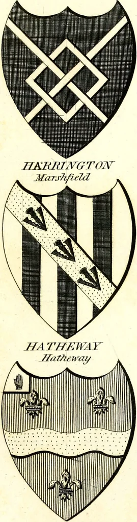 An illustration from A Collection of coats of arms borne by the nobility and gentry of the county of Glocester, 1792, leaf 108