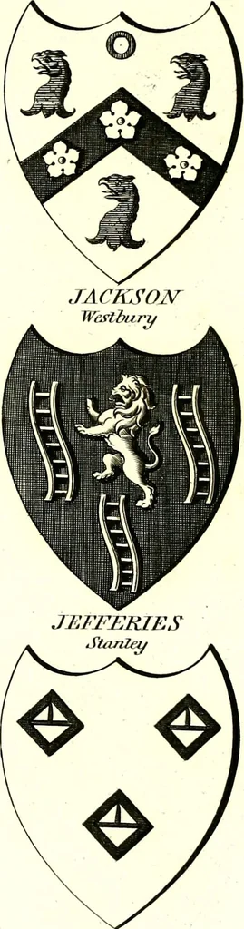 An illustration from A Collection of coats of arms borne by the nobility and gentry of the county of Glocester, 1792, leaf 116