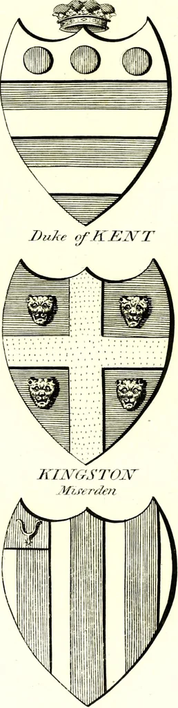An illustration from A Collection of coats of arms borne by the nobility and gentry of the county of Glocester, 1792, leaf 120