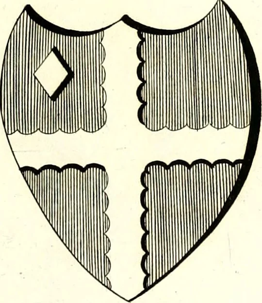 An illustration from A Collection of coats of arms borne by the nobility and gentry of the county of Glocester, 1792, leaf 122