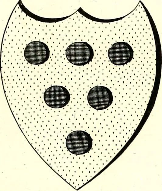 An illustration from A Collection of coats of arms borne by the nobility and gentry of the county of Glocester, 1792, leaf 124