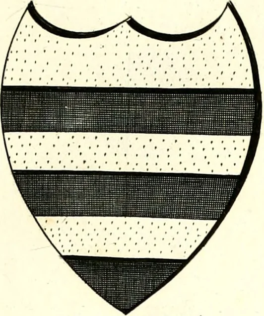 An illustration from A Collection of coats of arms borne by the nobility and gentry of the county of Glocester, 1792, leaf 128