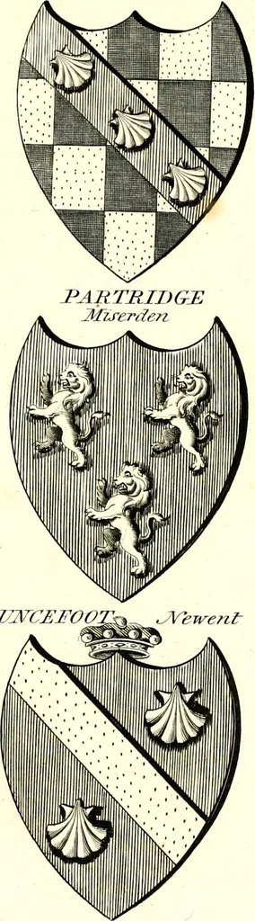 An illustration from A Collection of coats of arms borne by the nobility and gentry of the county of Glocester, 1792, leaf 138
