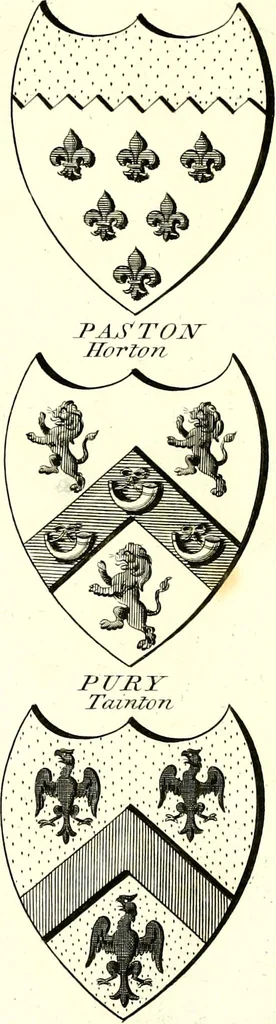 An illustration from A Collection of coats of arms borne by the nobility and gentry of the county of Glocester, 1792, leaf 138