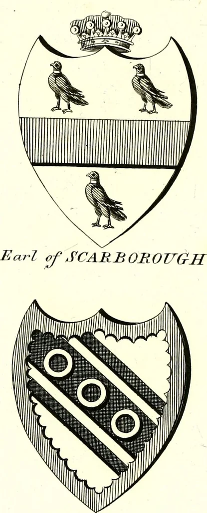An illustration from A Collection of coats of arms borne by the nobility and gentry of the county of Glocester, 1792, leaf 146