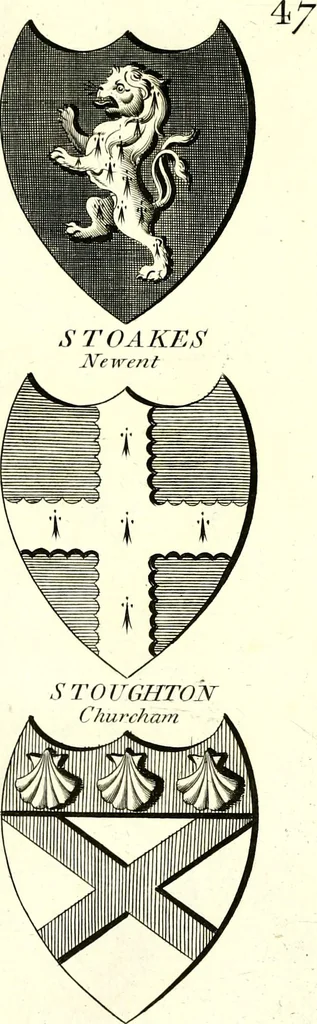 An illustration from A Collection of coats of arms borne by the nobility and gentry of the county of Glocester, 1792, leaf 152