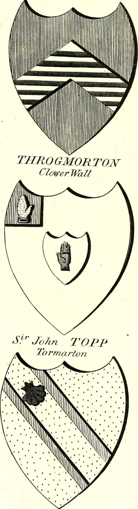 An illustration from A Collection of coats of arms borne by the nobility and gentry of the county of Glocester, 1792, leaf 154