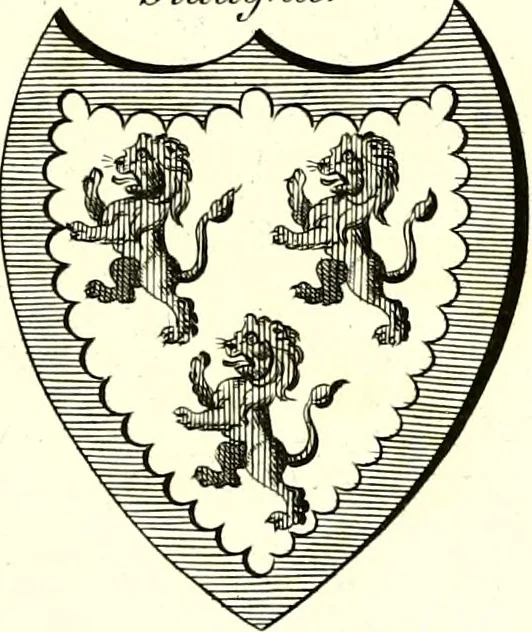 An illustration from A Collection of coats of arms borne by the nobility and gentry of the county of Glocester, 1792, leaf 160