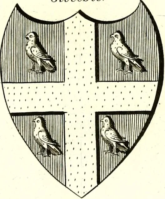 An illustration from A Collection of coats of arms borne by the nobility and gentry of the county of Glocester, 1792, leaf 160