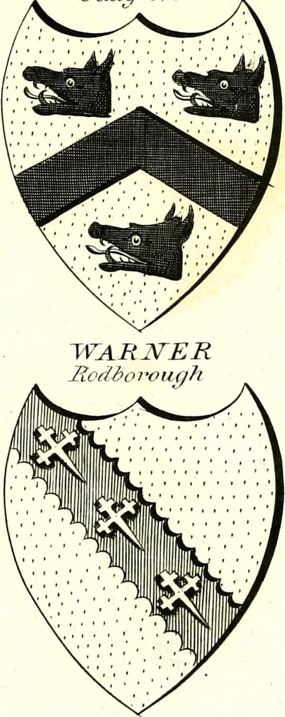 An illustration from A Collection of coats of arms borne by the nobility and gentry of the county of Glocester, 1792, leaf 160