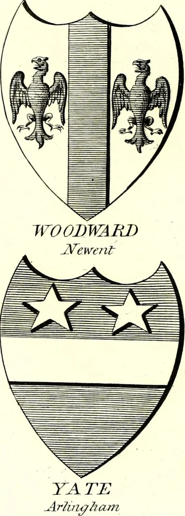 An illustration from A Collection of coats of arms borne by the nobility and gentry of the county of Glocester, 1792, leaf 164