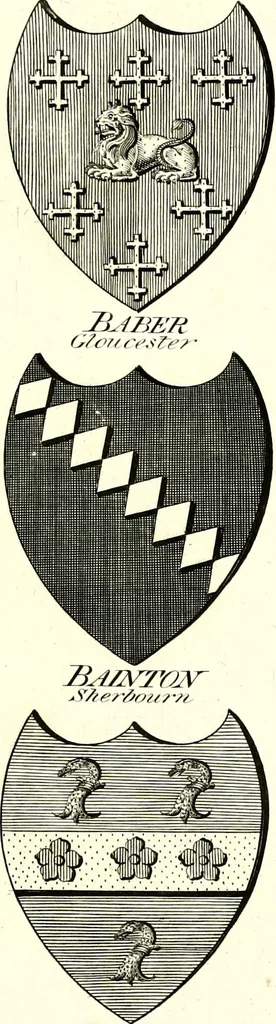 An illustration from A Collection of coats of arms borne by the nobility and gentry of the county of Glocester, 1792, leaf 170